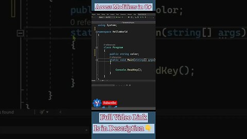 Access Modifiers in C#