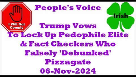 Trump Vows To Lock Up Pedophile Elite & Fact Checkers Who Falsely 'Debunked' Pizzagate 06-Nov-2024