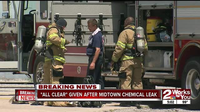 All clear given after businesses evacuated due to chemical leak in midtown Tulsa