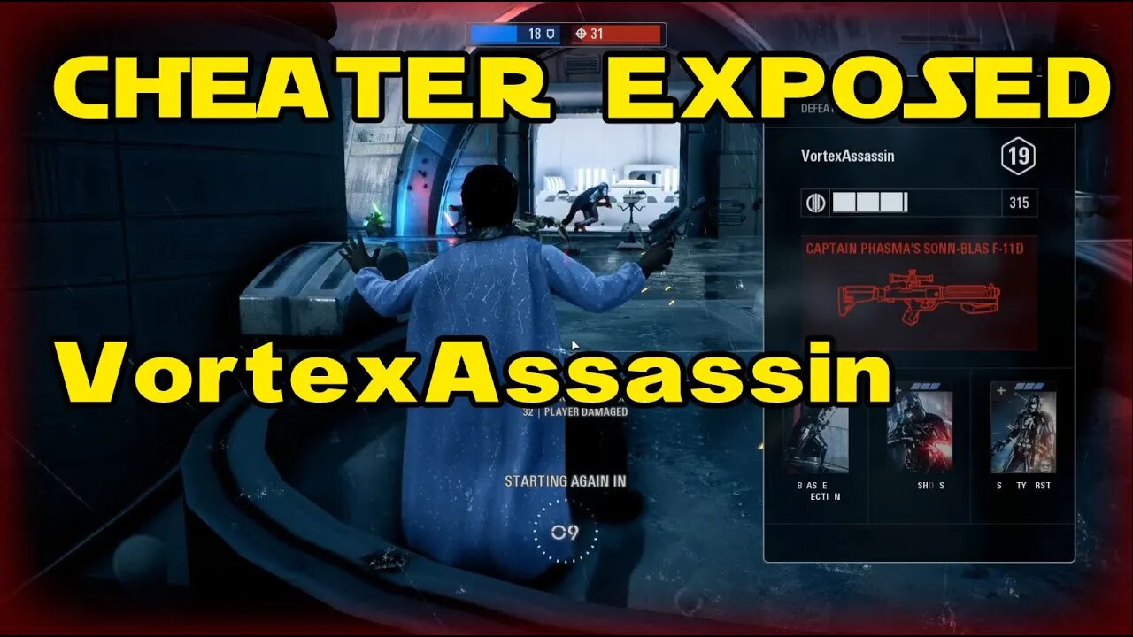 VortexAssassin Cheating with Aimbot and Damage Hack! EXPOSED! STAR WARS Battlefront II - FULL MATCH