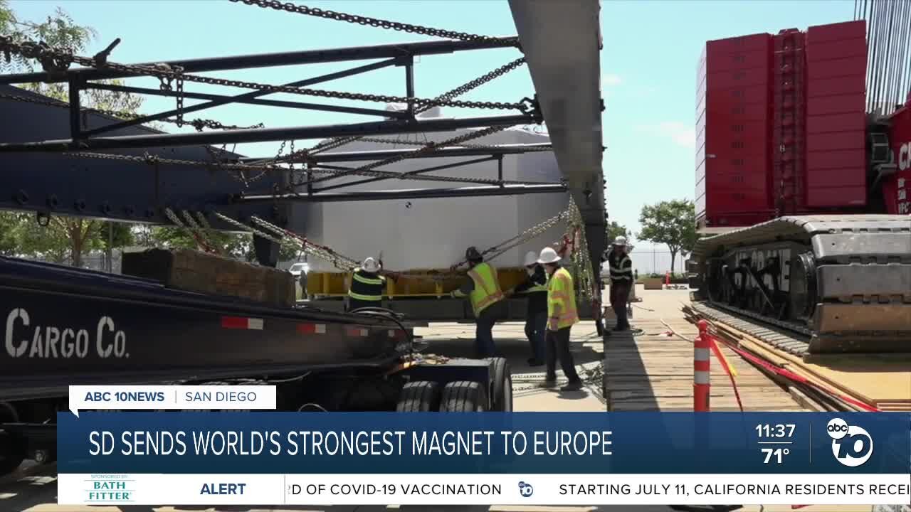 World's strongest magnet developed in San Diego, being sent to Europe