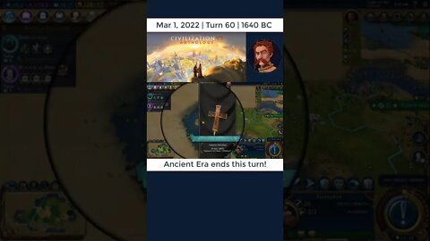 #oneturnadaychallenge #civ6 – Turn 60 - FINAL TURN of ANCIENT ERA #shorts