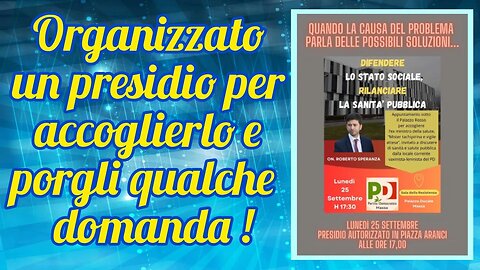 Lunedì 25 Settembre l'ex Ministro Speranza sarà a Massa...