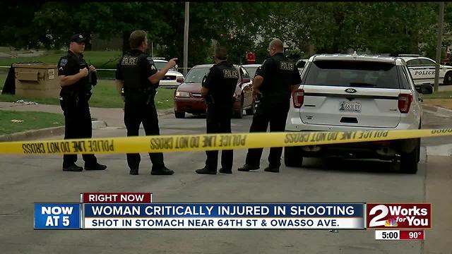Woman found shot in the stomache