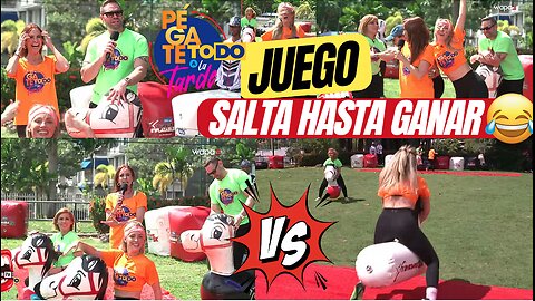 Juego salta hasta llegar a la meta #juegos #puertorico #juegosfamiliares #inflatables