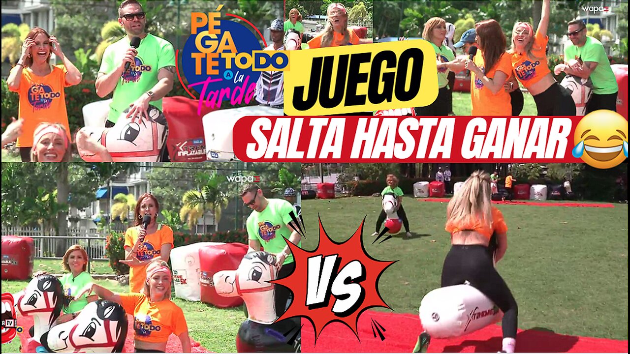 Juego salta hasta llegar a la meta #juegos #puertorico #juegosfamiliares #inflatables