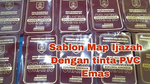 Sablon Map Ijazah dengan tinta PVC emas