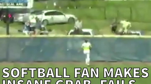 Softball Fan Makes Insane Grab, Fails To Finish The Play