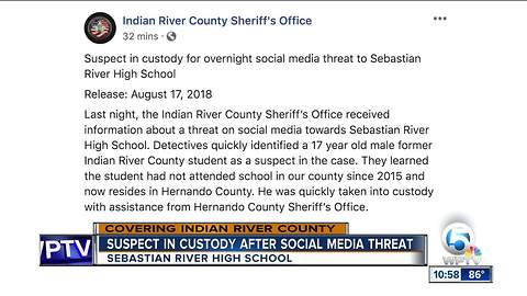 17-year-old in custody after threat to Sebastian River High School