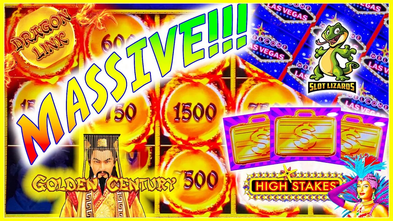 MASSIVE MONSTER JACKPOT MAX $25 SPINS! Dragon Link Golden Century VS Lightning Link High Stakes