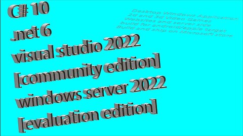 c#10 ,net 6 + windows server 2022 for all your development needs course coming soon