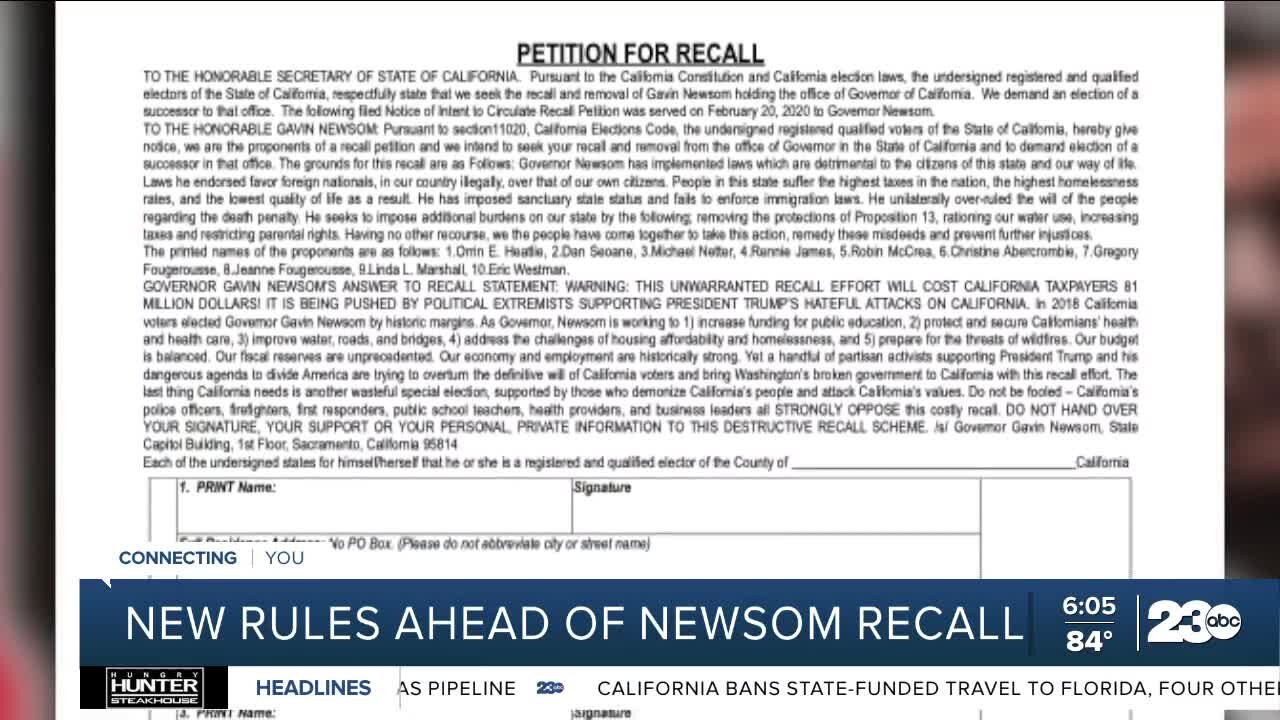 New rules ahead of Newsom recall