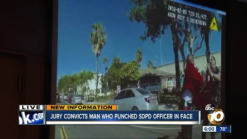 Jury convicts man who punched SDPD officer in face