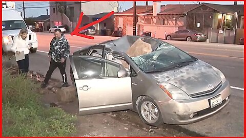 Lucky Prius Driver Escapes Death