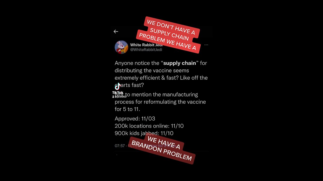 There’s No “Supply Chain” Issues For The Jab? 💉💉💉