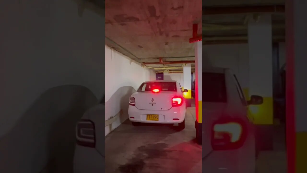 Anxiety- tight parking garage in Colombia with rental car