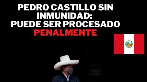 URGENTE: PERÚ, PEDRO CASTILLO YA NO TIENE INMUNIDAD, PUYEDE SER PROCESADO