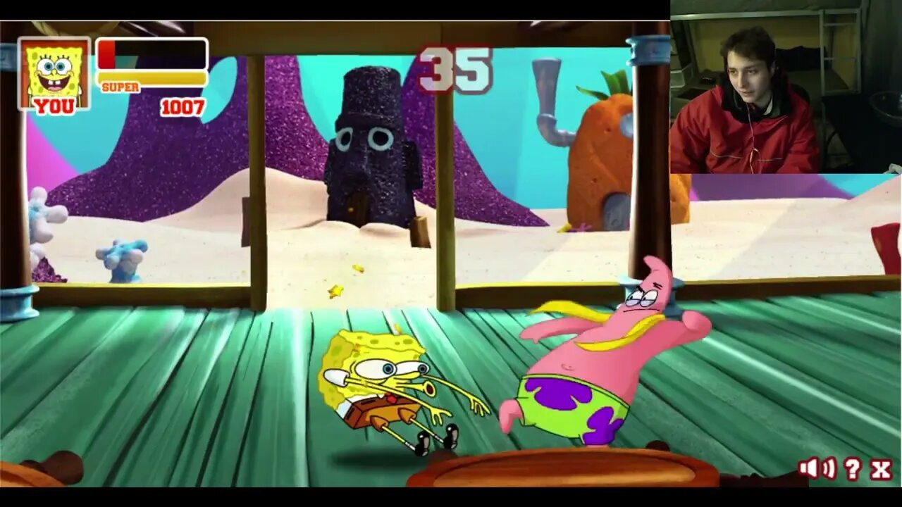 Patrick Star VS SpongeBob SquarePants In A Nickelodeon Super Brawl 2 Battle With Live Commentary