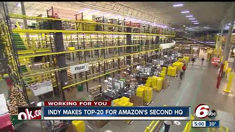 Encouraging economic news as Indianapolis makes top 20 for Amazon's second headquarters