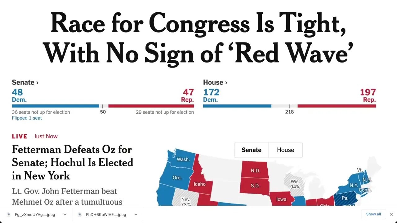 美國中期選舉結果（截至 2022 年 11 月 9 日凌晨 4:30）