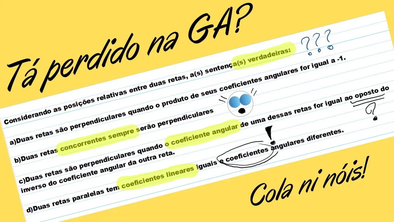 04 questões de Geometria Analítica - Retas