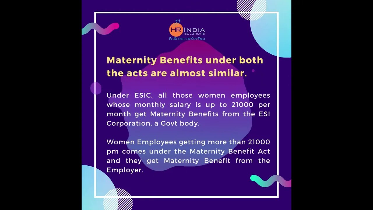 Maternity Benefits !! #hrm #humanresources #hrgeneralist #hrtrainig #hronline #hr #hrcareer