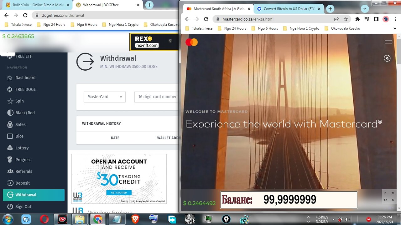 How To Get Free Up To 2222 Dogecoin Every Hour At DOGEfree & Get 35 Signup Bonus MASTERCARD Payout