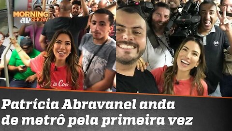 Grande dia! Patricia Abravanel anda de metrô em SP pela primeira vez