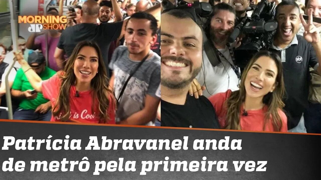 Grande dia! Patricia Abravanel anda de metrô em SP pela primeira vez