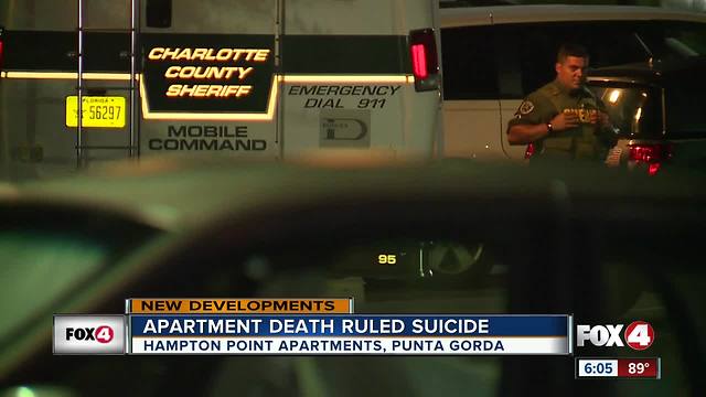 Death Investigation Ruled A Suicide