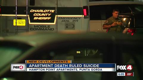 Death Investigation Ruled A Suicide