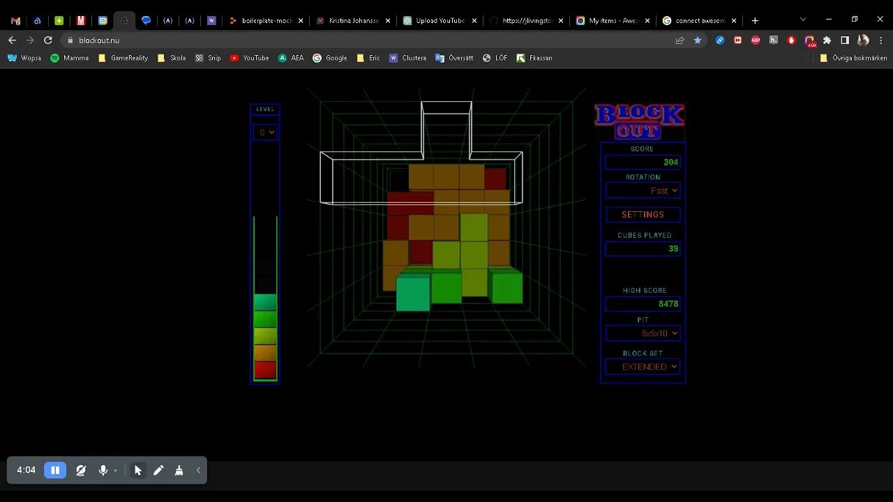 BlockOut 3D #tetris ranked global master number 25