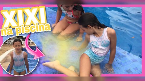 BIANCA FEZ XIXI NA PISCINA😱 A TROLAGEM 🤣 - 3 irmãs demais