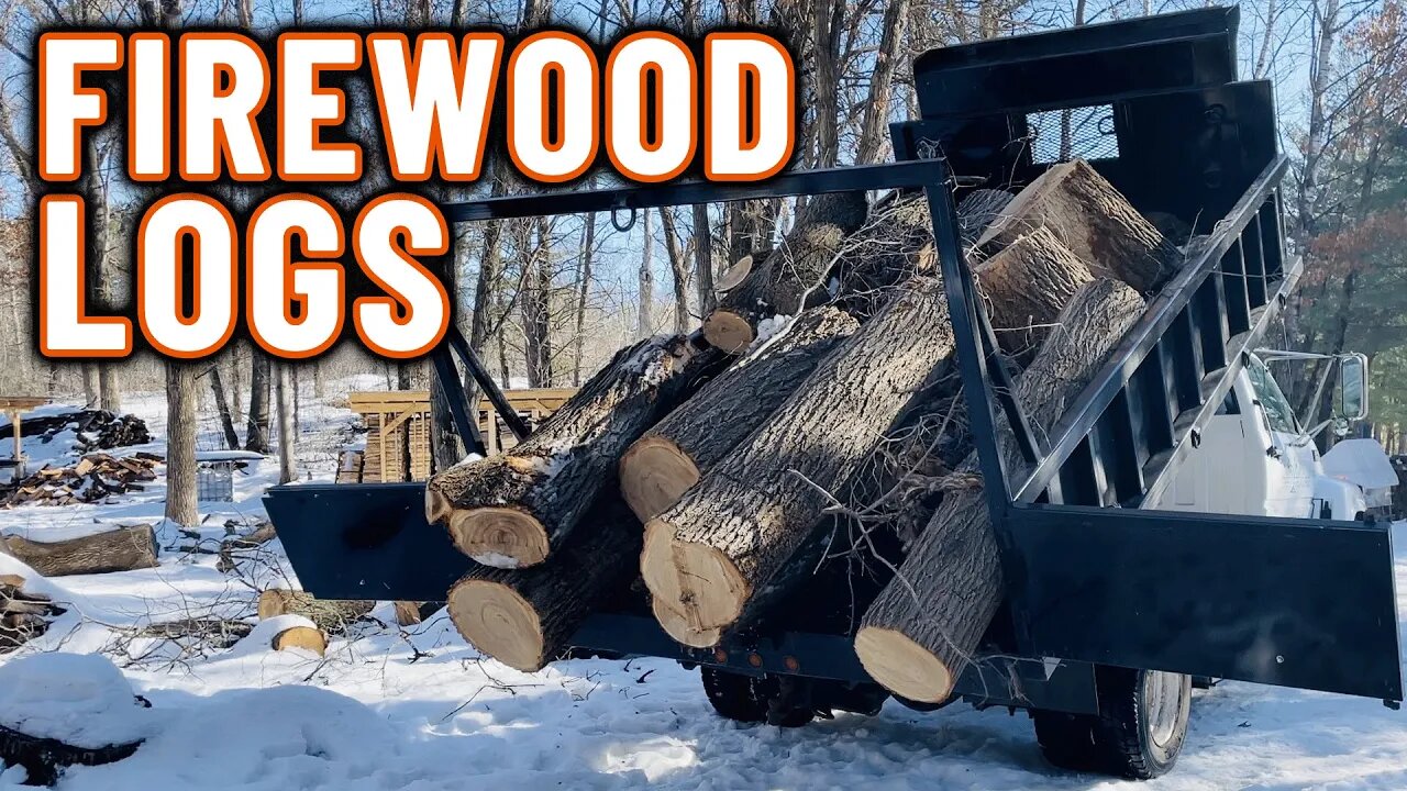 A Chainsaw a Tractor and a Load of Firewood Logs