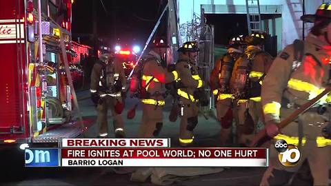 Fire ignites at Pool World; no one hurt