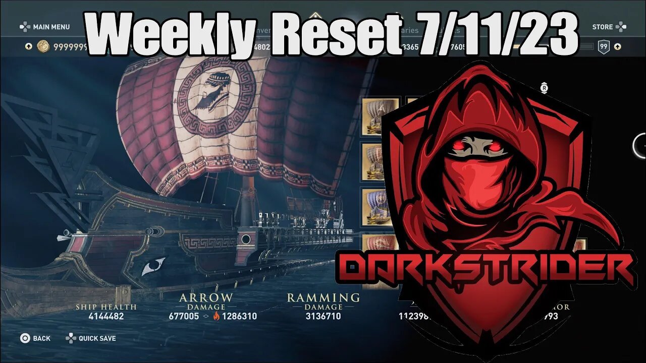 Assassin's Creed Odyssey- Weekly Reset 7/11/23