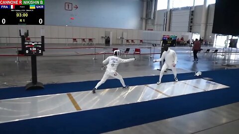 Epee Fencing - Strategies - Feign attacks from a safe distance! | Cannone R vs Nikishin B