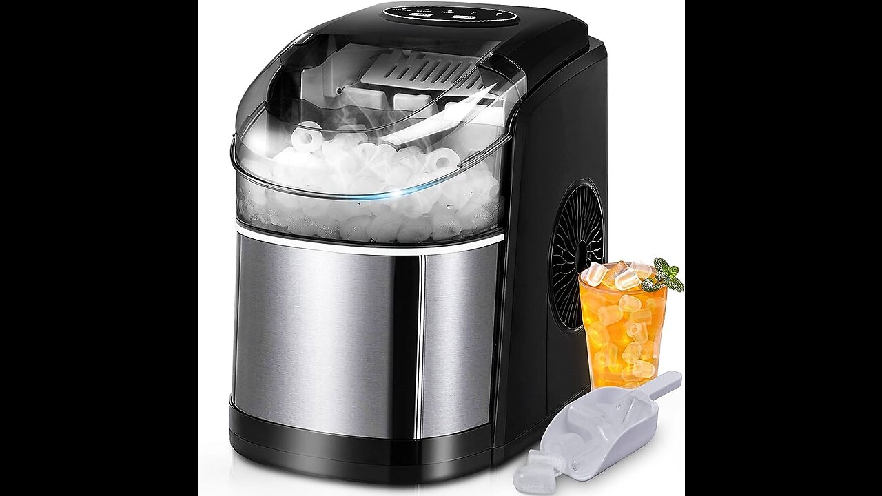 Countertop Ice Maker Machine, Portable Ice Makers Countertop with Self-Cleaning,9 Bullet Cubes...