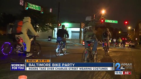 People go head over wheels for bike party