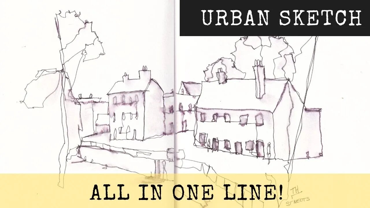 A Giant Sketch in JUST ONE LINE?? Use Your Fountain Pen to Urban Sketch