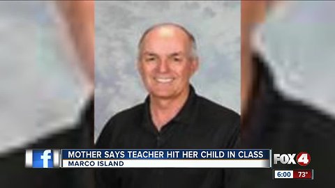 Middle school teacher accused of hitting child