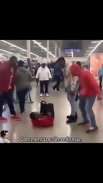 Madman with a knife gets taken down by Walmart customers.