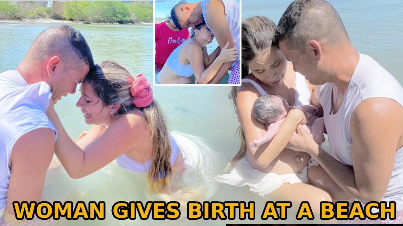 Wow!! Awoman gives her first child in the Sea Water