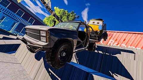 Strange Cars go Down the Stairs #2 - BeamNG.Drive