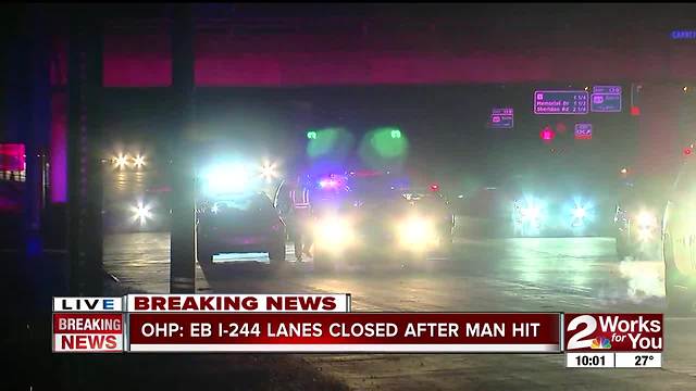 OHP investigating after person ran over near I-244 & Garnett