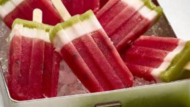 Layered Watermelon Popsicles