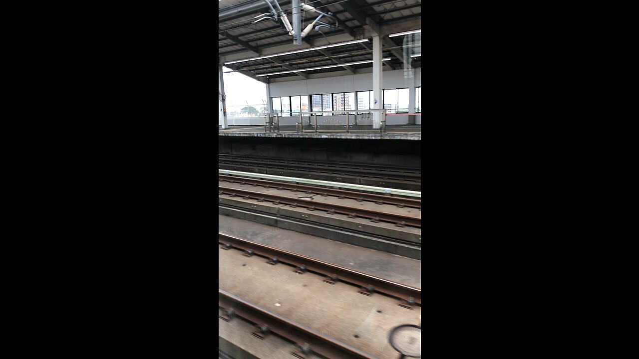 Bullet train leaving Utsunomiya station in Japan