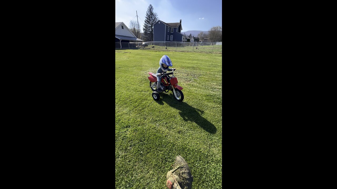 XR50 on training wheels