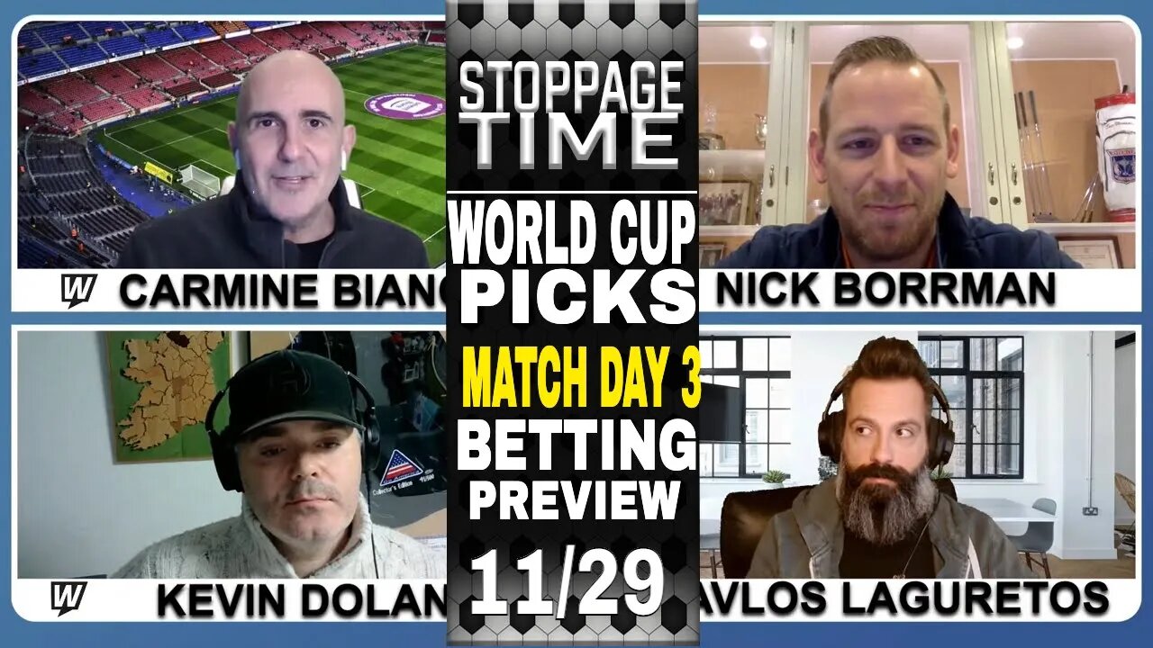 ⚽ 2022 World Cup Picks, Predictions and Odds | Match Day 3 Betting Preview | Stoppage Time Nov 29