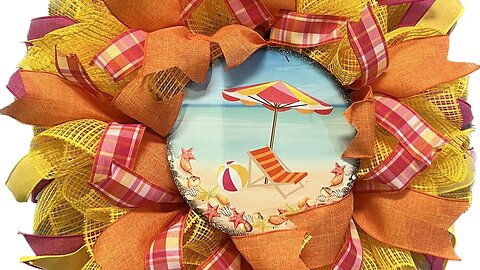 Beach Deco Mesh Wreath using Single Roll of Mesh| Hard Working Mom |How to